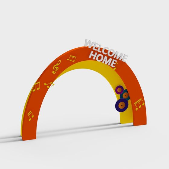 Colorful Welcome Home Door Arch 3D model for Creative Spaces