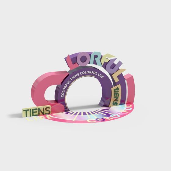 Colorful Life Logo 3D Model