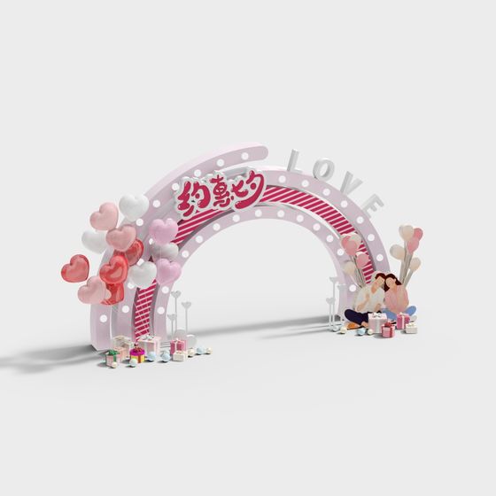 Love Arch 3D model for Romantic Designs
