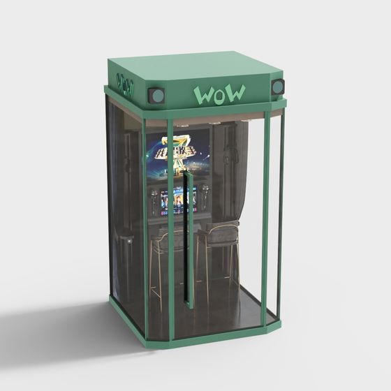 Vibrant Arcade Booth 3D model for Retro Fun