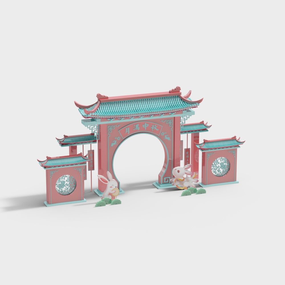 Low-Poly Eastern Aesthetic Archway 3D model