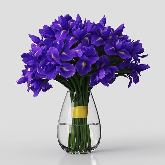 Elegant Iris Bouquet 3D model
