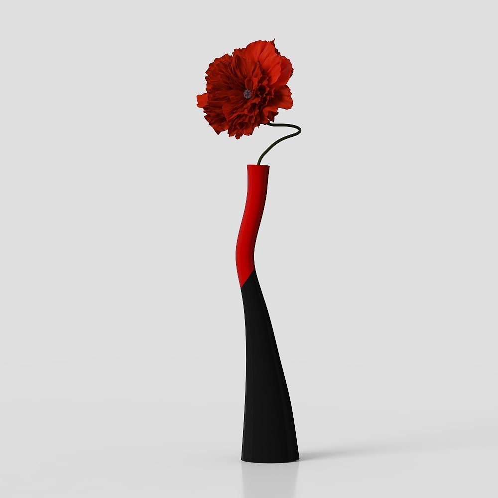 Planta verde en maceta con flores y hierba