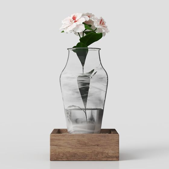 Elegant Glass and Wooden Box 3D model