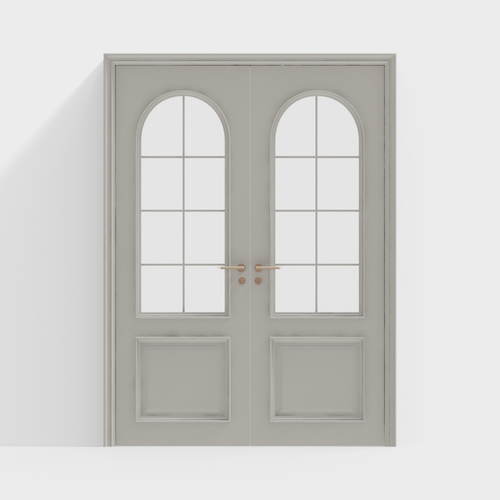 Elegant Arched Glass Door 3D model