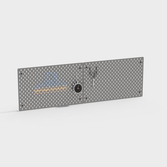 Industrial Style Hook Board 3D model