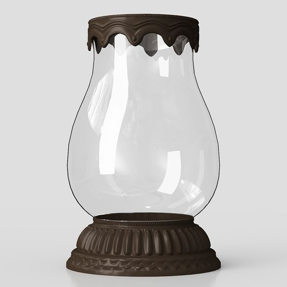 Elegant Vintage Glass Shade 3D model for Creative Projects