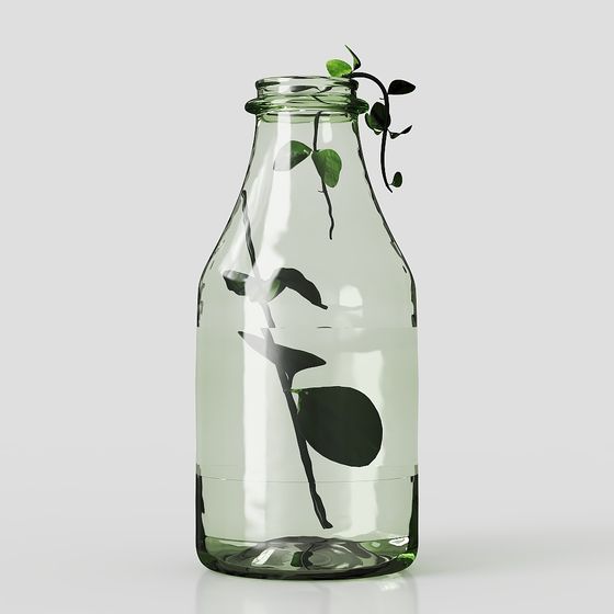 Planta verde en maceta con flores y hierba