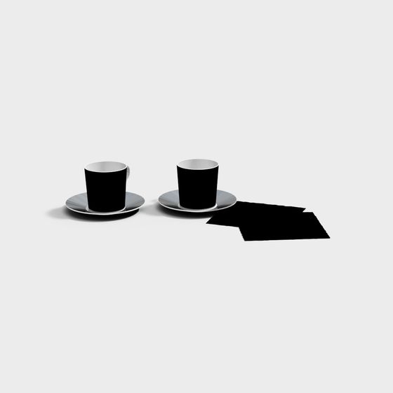 Elegant Coffee Cup Set 3D model