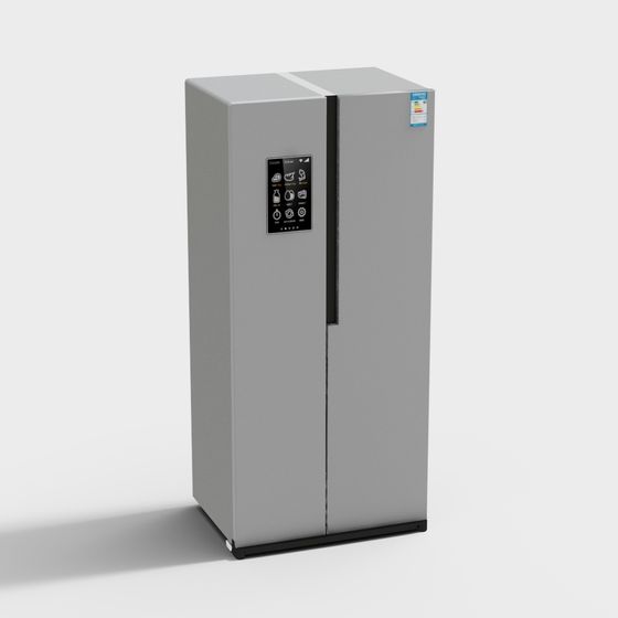 Minimalist Smart Refrigerator 3D model for Modern Kitchens