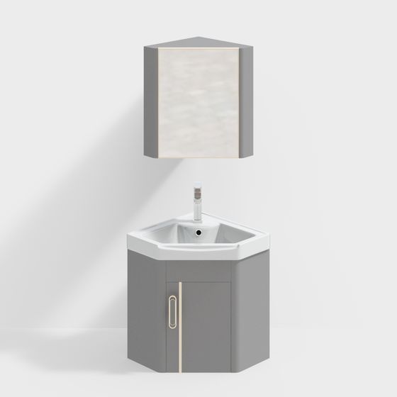 Corner Bathroom Vanity 3D model