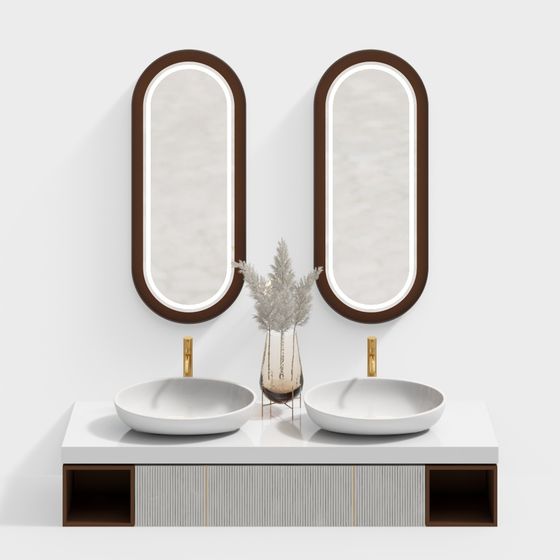 Sophisticated Double Sink Vanity 3D model