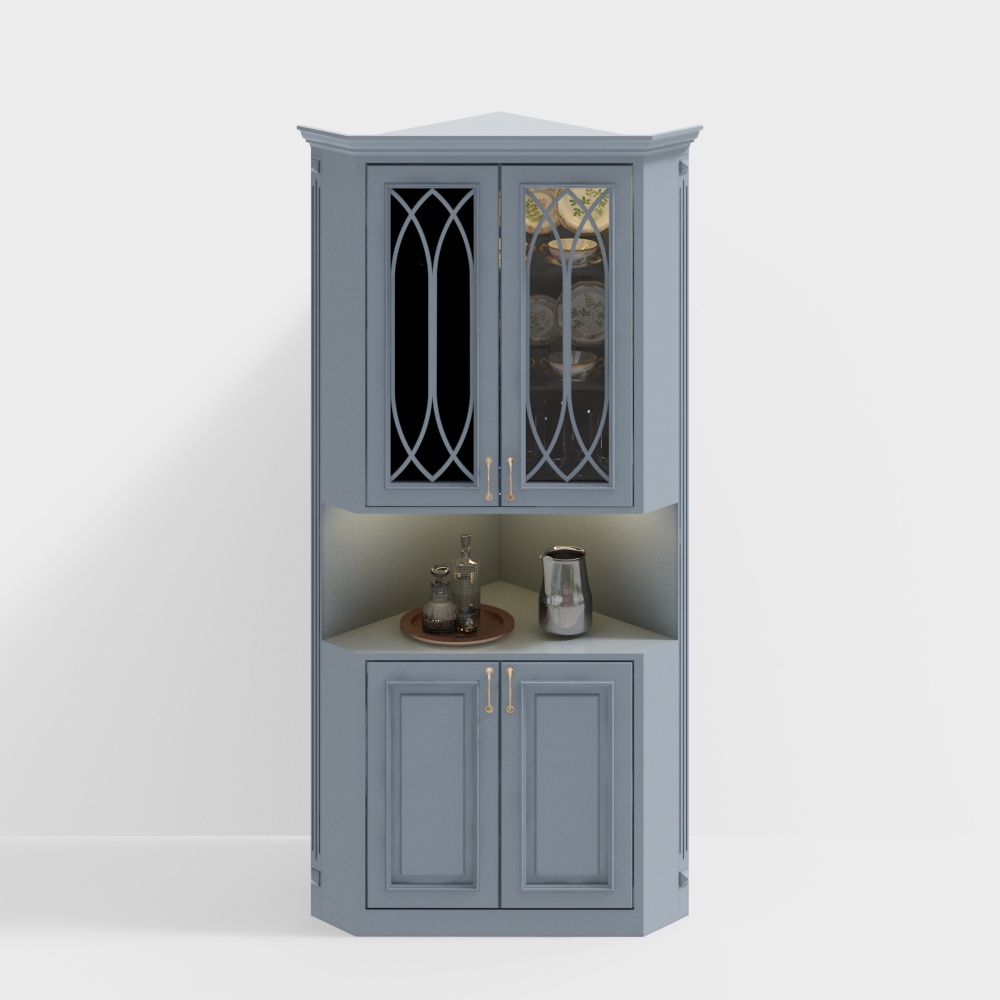 簡約歐式轉角置物櫃