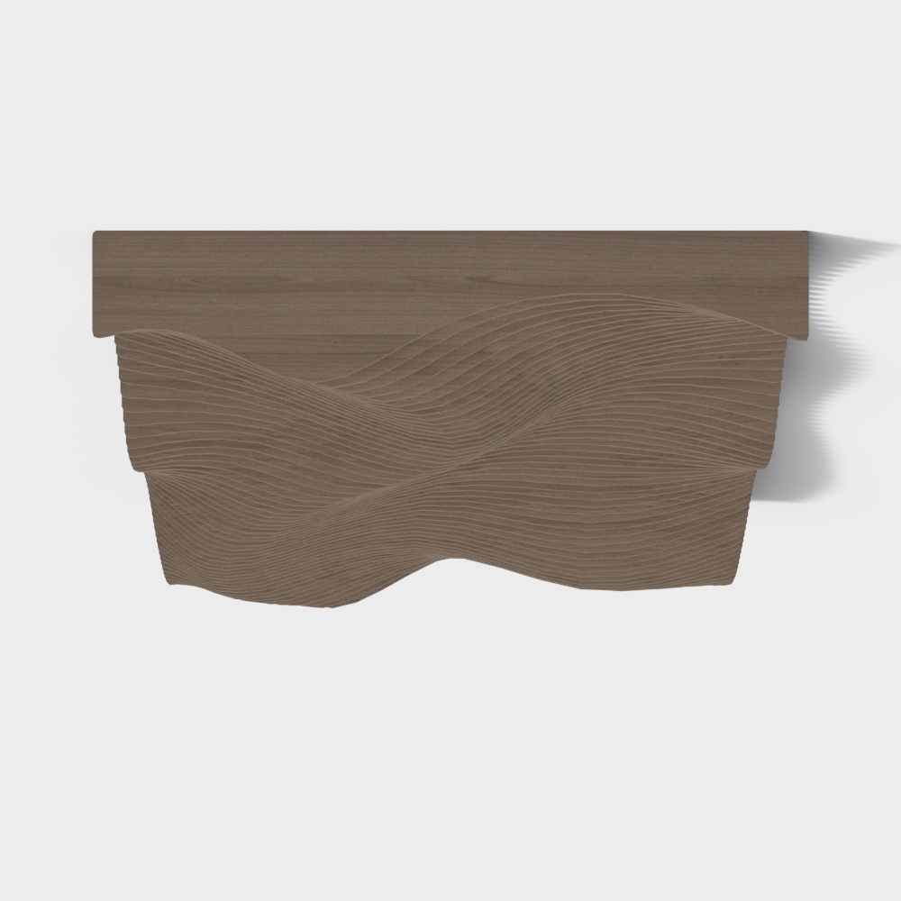 Wavy Wooden Trim 3D Model – Natural Wood Texture
