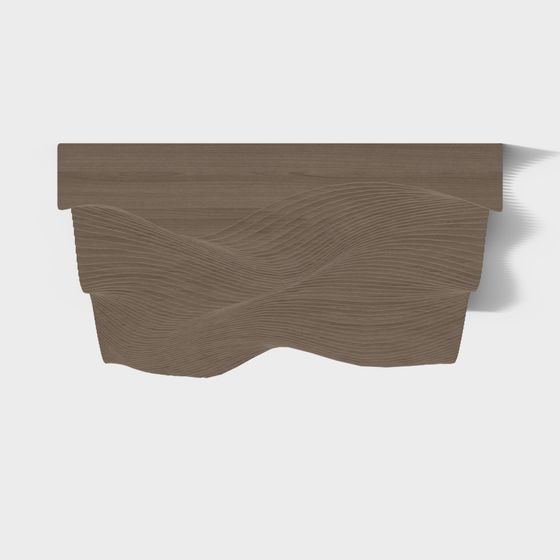 Wavy Wooden Trim 3D model - Nature Inspired Design