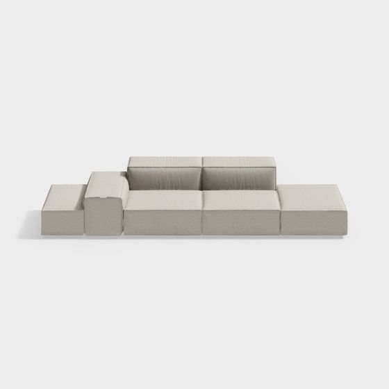 Geometric Low-Polygon Sofa 3D model