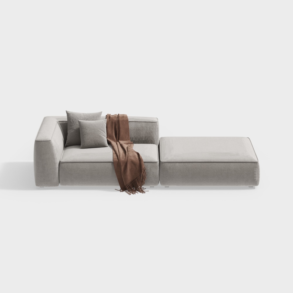 Modern straight double sofa
