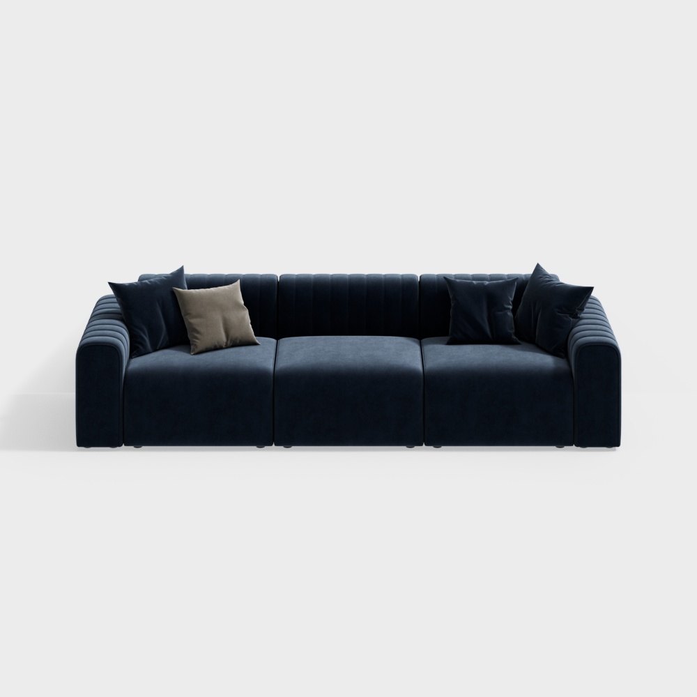 Modern straight row multi-seater sofa