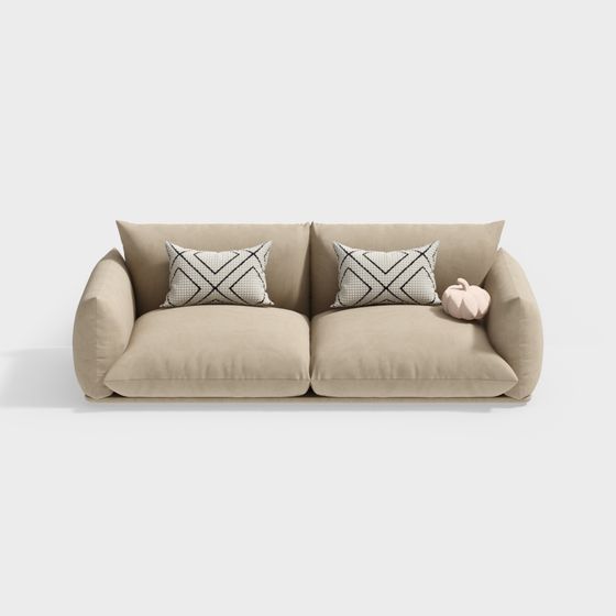 Modern Love Sofa 3D Model in Earth Colors