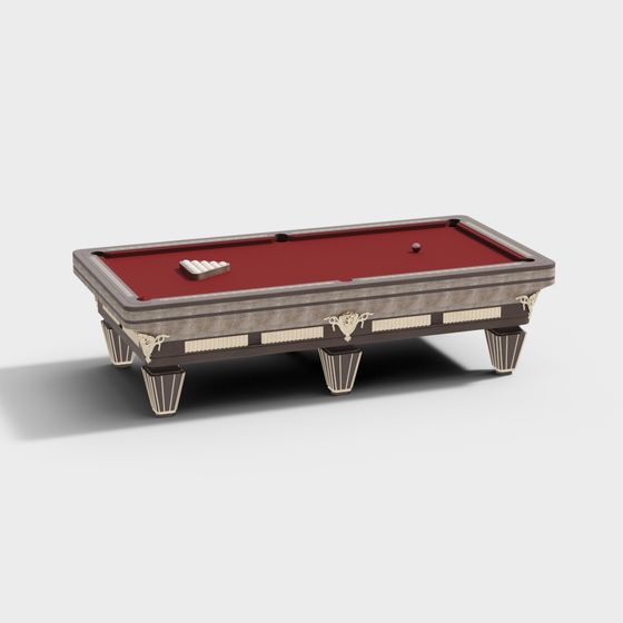 Classic American Style Pool Table 3D model