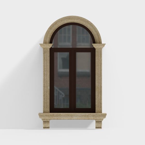 Classic Roman Arch Window 3D Model for Creative Projects