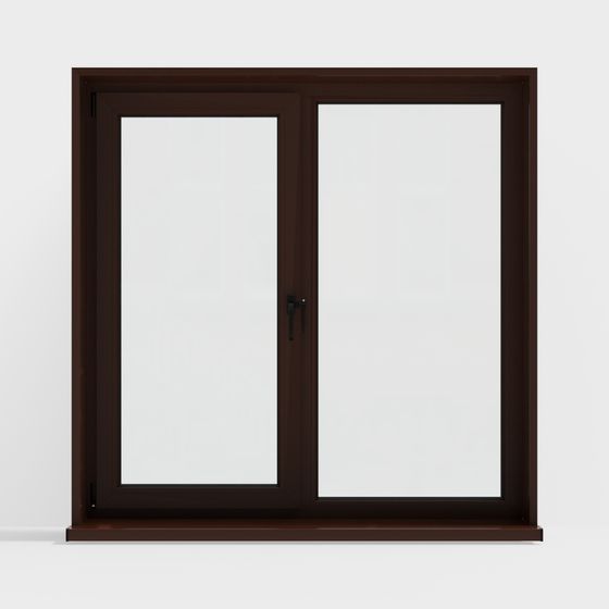 Elegant Double Door Window 3D model