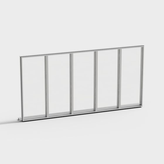 Stylish Glass Curtain Wall Door 3D model