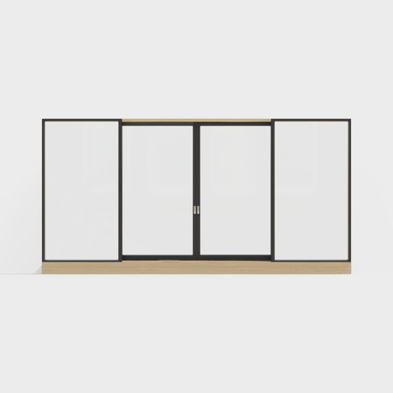 Stylish Glass Sliding Door 3D model