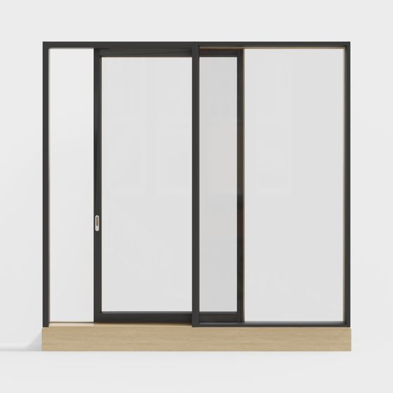 Stylish Sliding Glass Door 3D Model for Modern Spaces