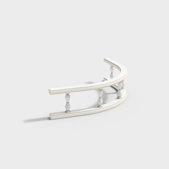 Elegant Low-Polygon Staircase Railing 3D model