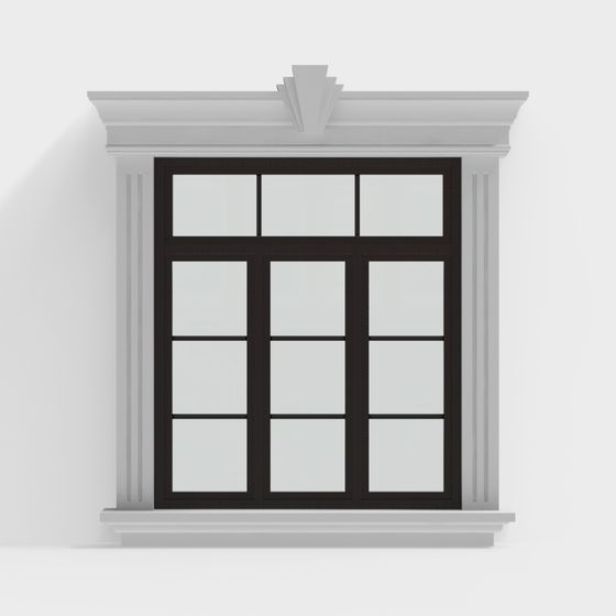 Elegant Low-Polygon Window 3D Model