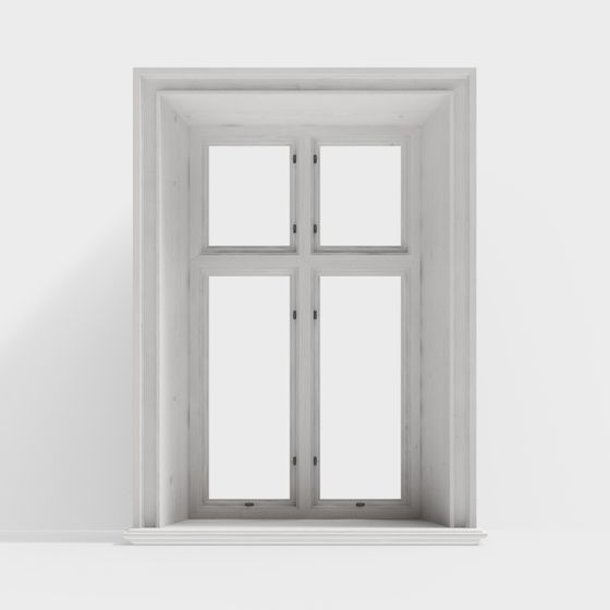 Elegant Low-Polygon Window 3D Model