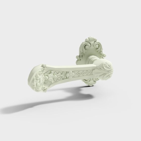 Elegant Low-Poly Door Handle 3D model