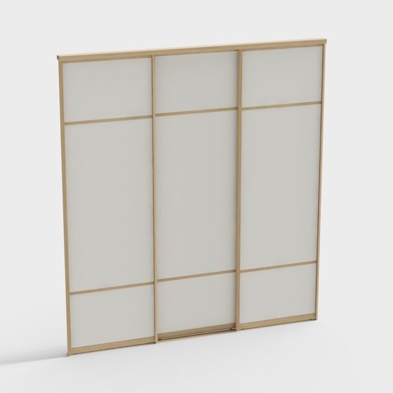 Stylish Wooden Sliding Door 3D model