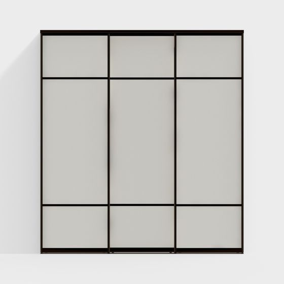 Stylish Glass Partition Screen 3D model