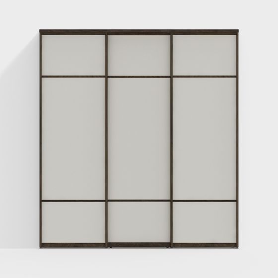 Elegant Glass Partition Screen 3D Model