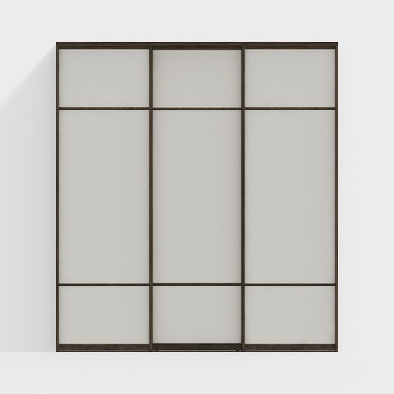 Elegant Glass Partition Screen 3D model