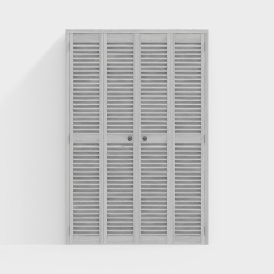 Stylish Louvered Door 3D model for Modern Interiors