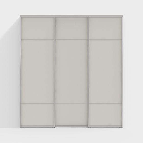 Elegant Sliding Door Wardrobe 3D model for Modern Spaces