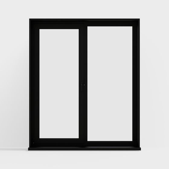 Elegant Black Sliding Door 3D model