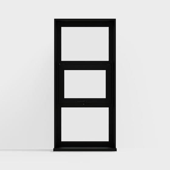 Elegant Low-Poly Window 3D model for Modern Interiors