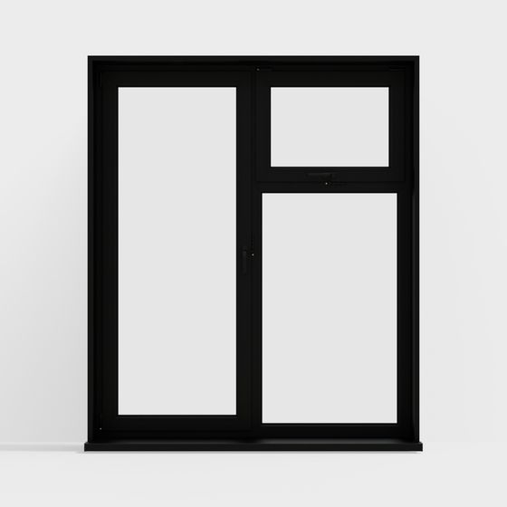 Elegant Black Sliding Window 3D model
