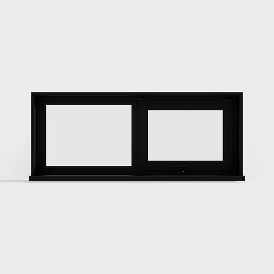 Sleek Double-Hung Window 3D model