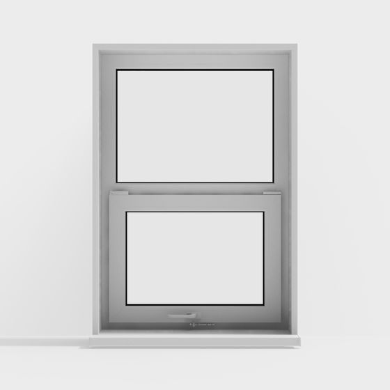 Elegant Minimalist Double Window 3D model