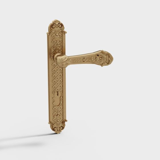 Sophisticated Vintage Door Handle 3D model for Creative Projects