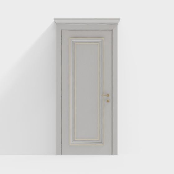 Elegant Gray Door 3D model for Modern Interiors