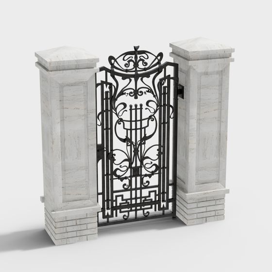 Elegant Iron Gate 3D model