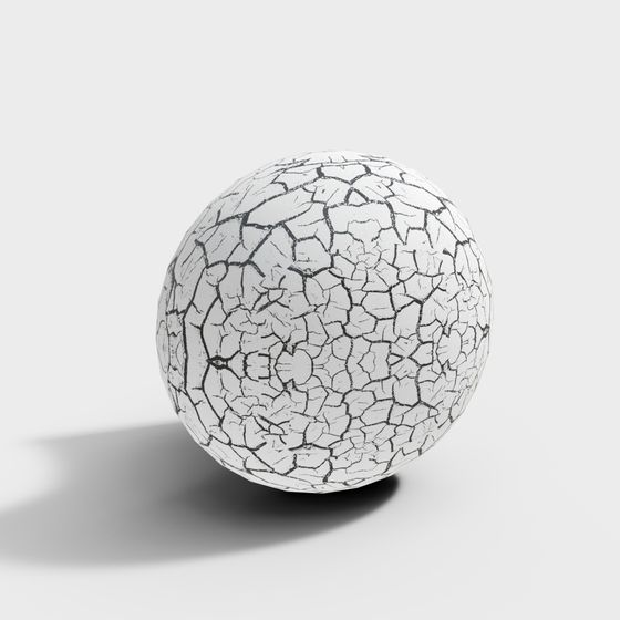 Crack Sphere Low-Poly 3D Model