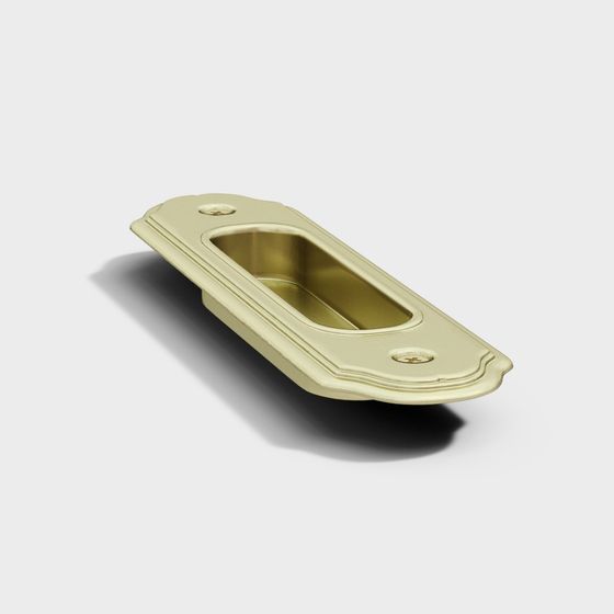 Elegant Golden Door Handle 3D Model