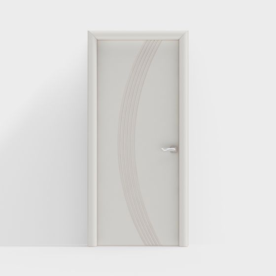 Streamlined Glass Door 3D model